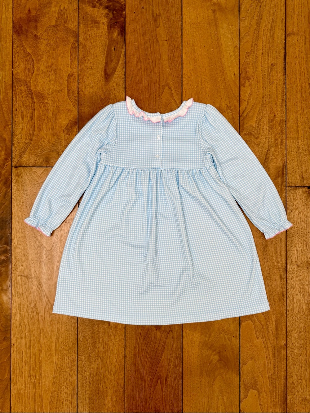 James & Lottie Smocked Gingham Dress Size 5 NWOT 100% Pima Cotton - Picture 5 of 6